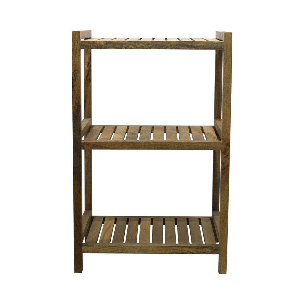 Wooden Storage Rack With 3 Shelves, Medium - Natural