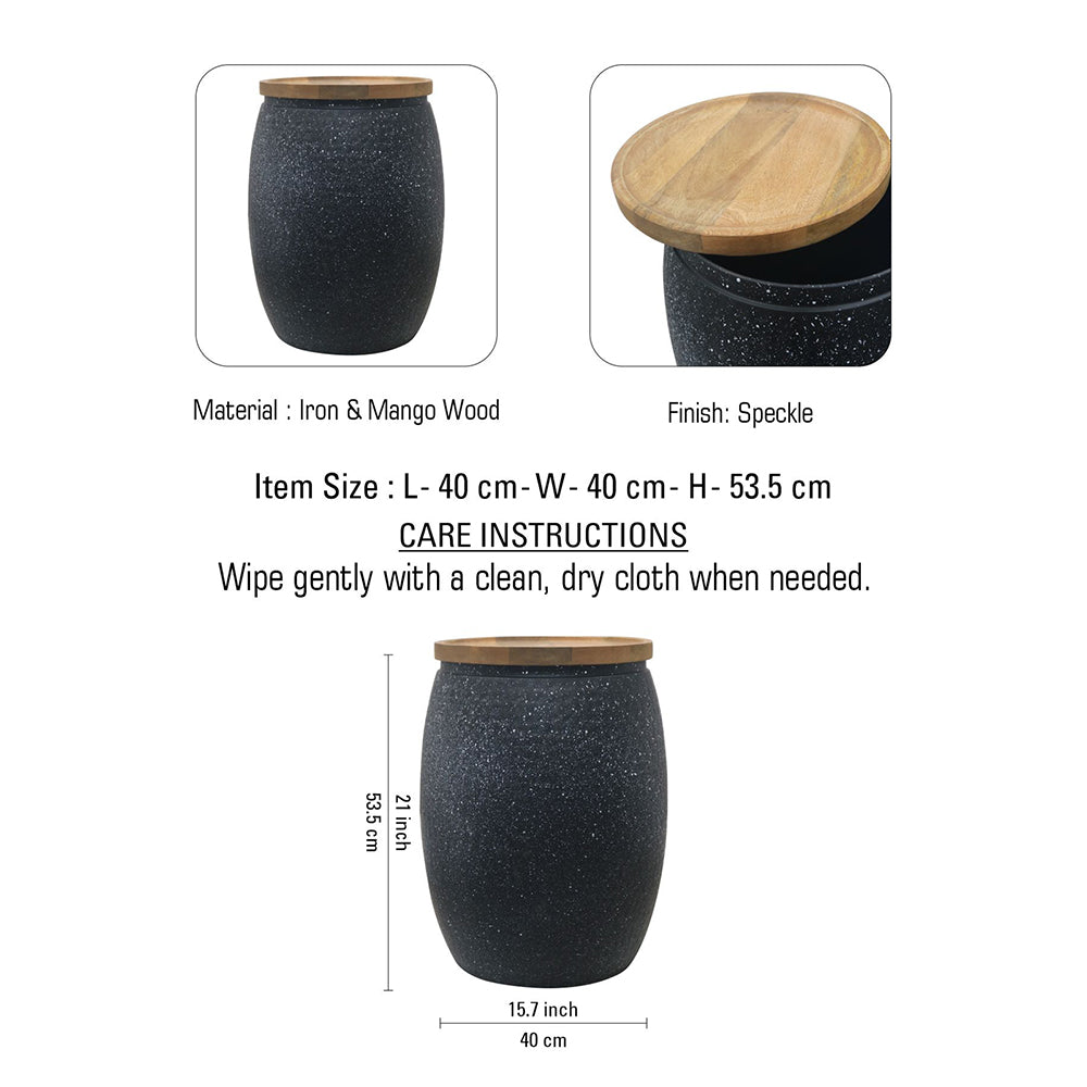 Iron Hammered Design Storage Side Table For Home, Kitchen And Office