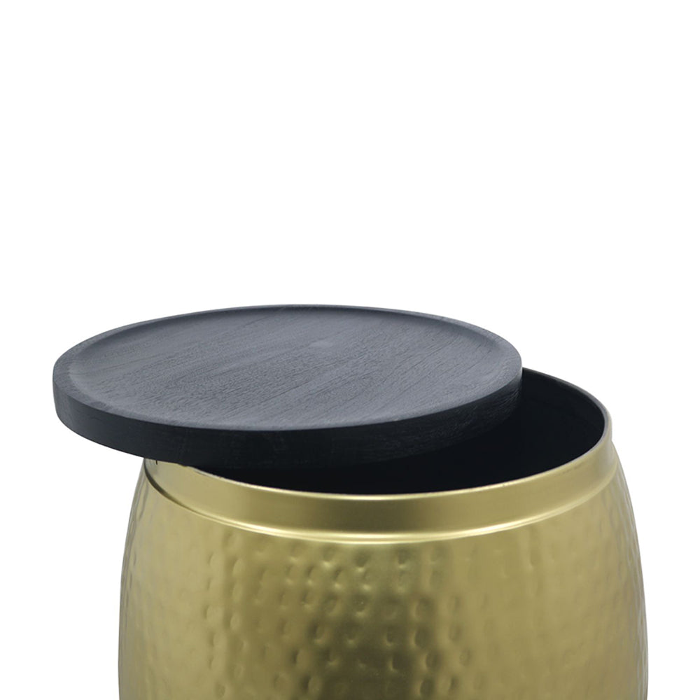 Iron Hammered Design Storage Side Table For Home, Kitchen And Office