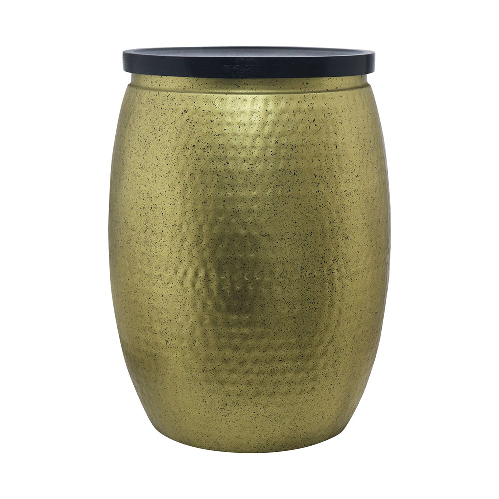 Shell Hammered Side Table With Storage - Gold-Speckle
