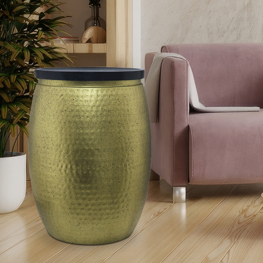 Iron Hammered Design Storage Side Table For Home, Kitchen And Office