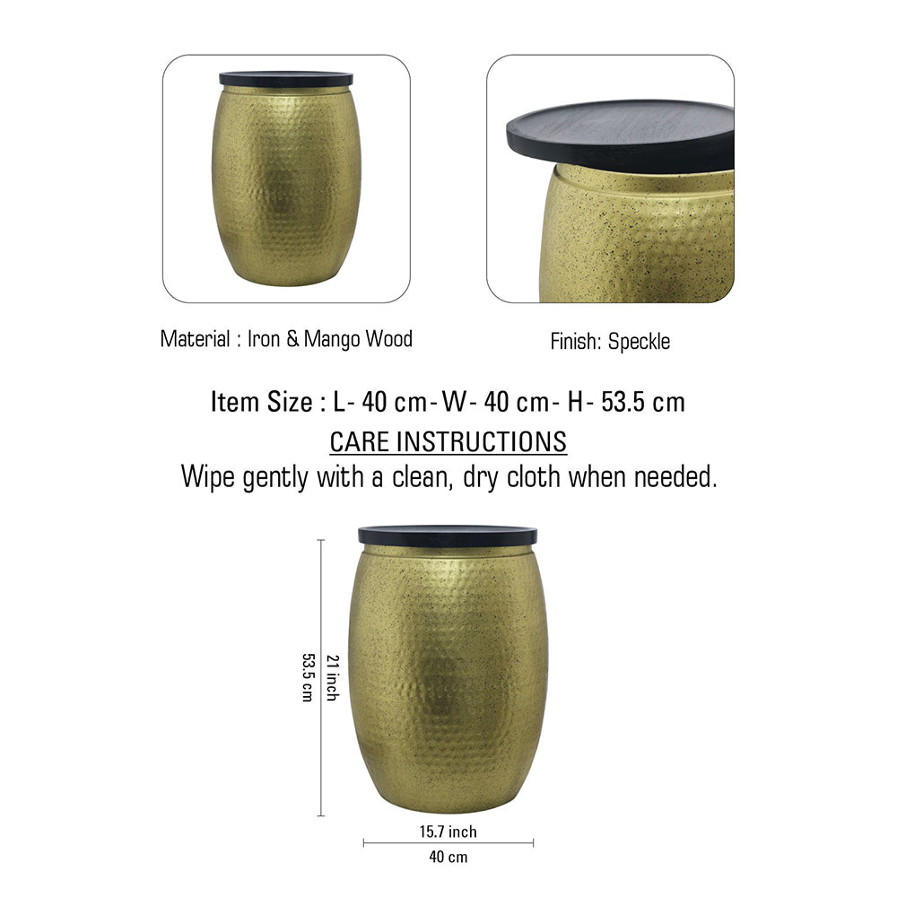 Iron Hammered Design Storage Side Table For Home, Kitchen And Office