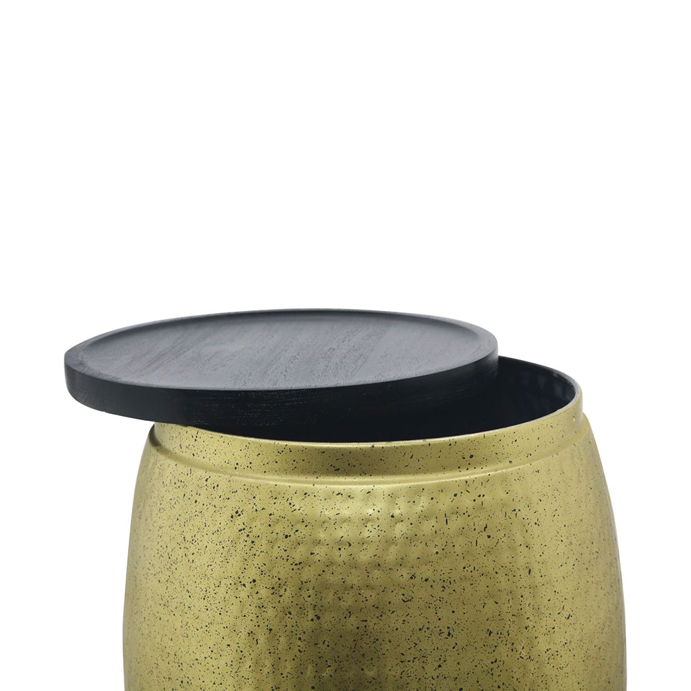 Iron Hammered Design Storage Side Table For Home, Kitchen And Office