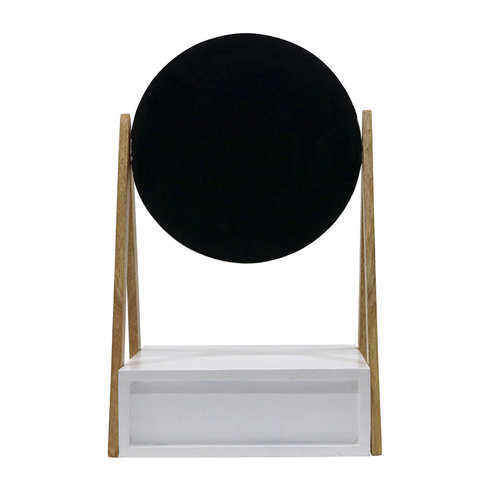 Wooden Vanity Mirror With White Deco for Home Décor