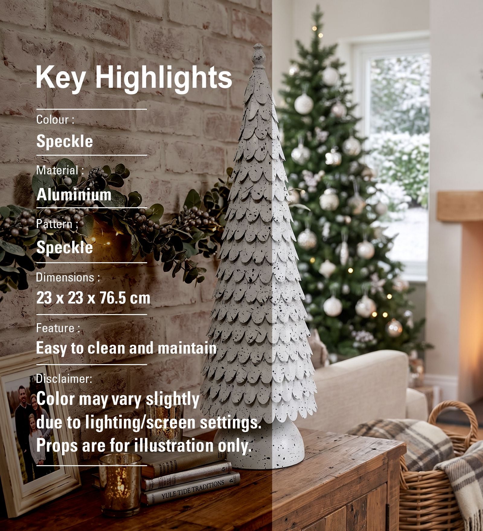 Metal Christmas Tree Decorative Accent - White