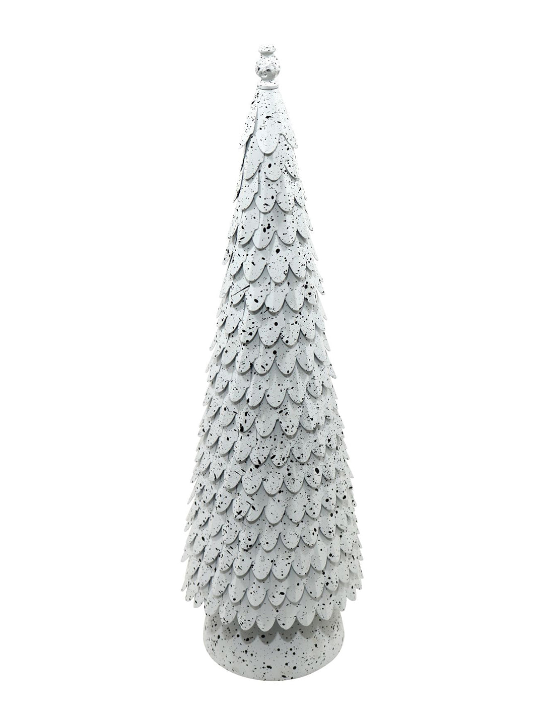 Elegant White Speckled Christmas For Tree Home Decoration Powder Unique Metal Décor Contemporary Holiday Accent