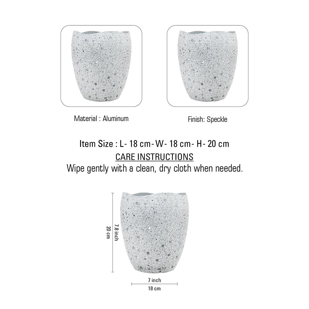 Decorative Votive Holders for Diwali, Festivals & Home Decor Speckled Stone Finish Votive Candle Holders with Wavy Edges