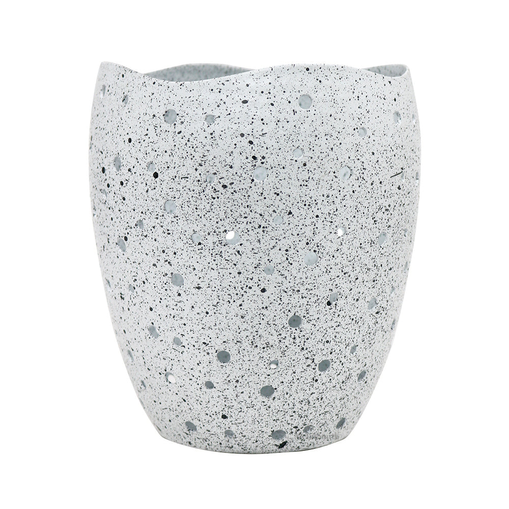 Decorative Votive Holders for Diwali, Festivals & Home Decor Speckled Stone Finish Votive Candle Holders with Wavy Edges