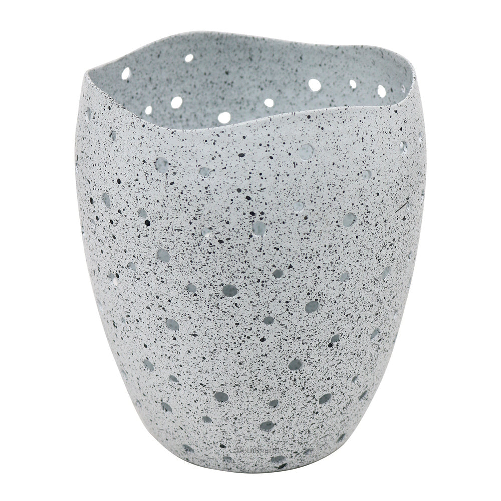 Decorative Votive Holders for Diwali, Festivals & Home Decor Speckled Stone Finish Votive Candle Holders with Wavy Edges