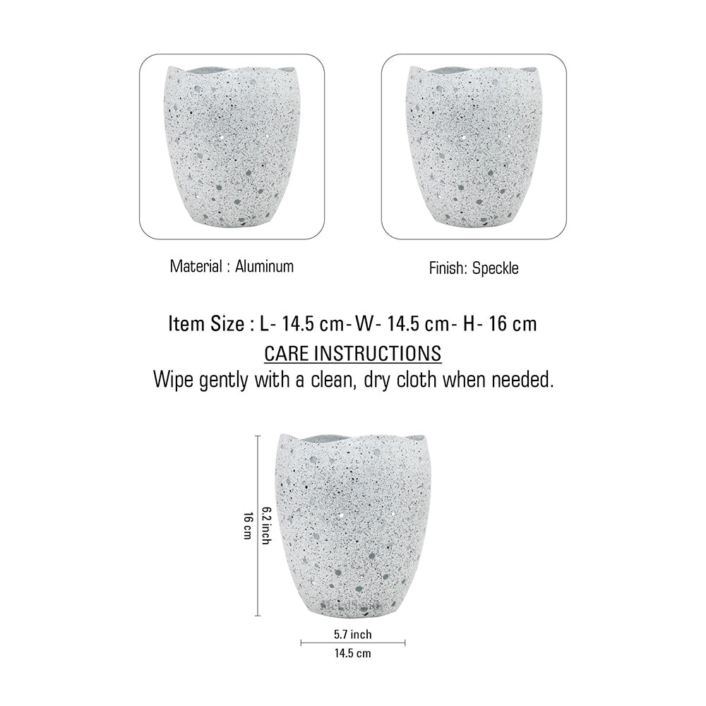 Decorative Votive Holders for Diwali, Festivals & Home Decor Speckled Stone Finish Votive Candle Holders with Wavy Edges