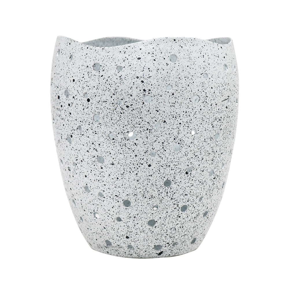 Decorative Votive Holders for Diwali, Festivals & Home Decor Speckled Stone Finish Votive Candle Holders with Wavy Edges