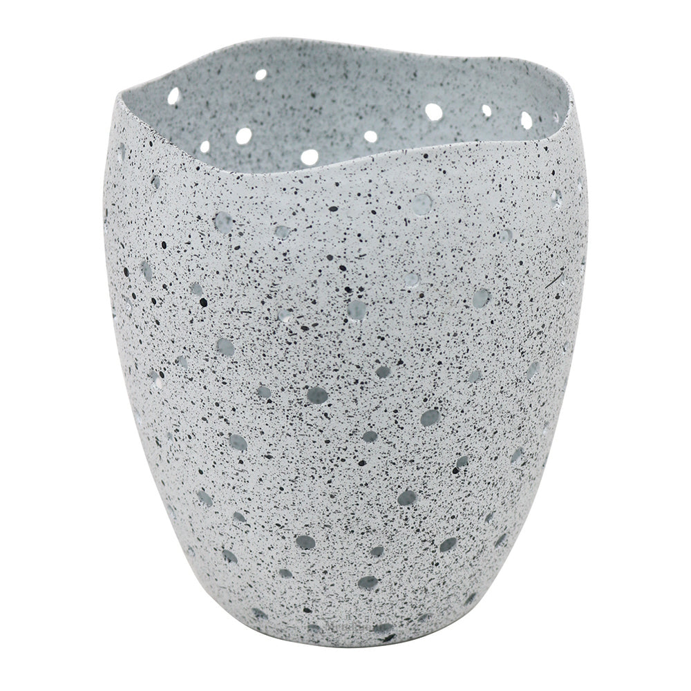 Decorative Votive Holders for Diwali, Festivals & Home Decor Speckled Stone Finish Votive Candle Holders with Wavy Edges