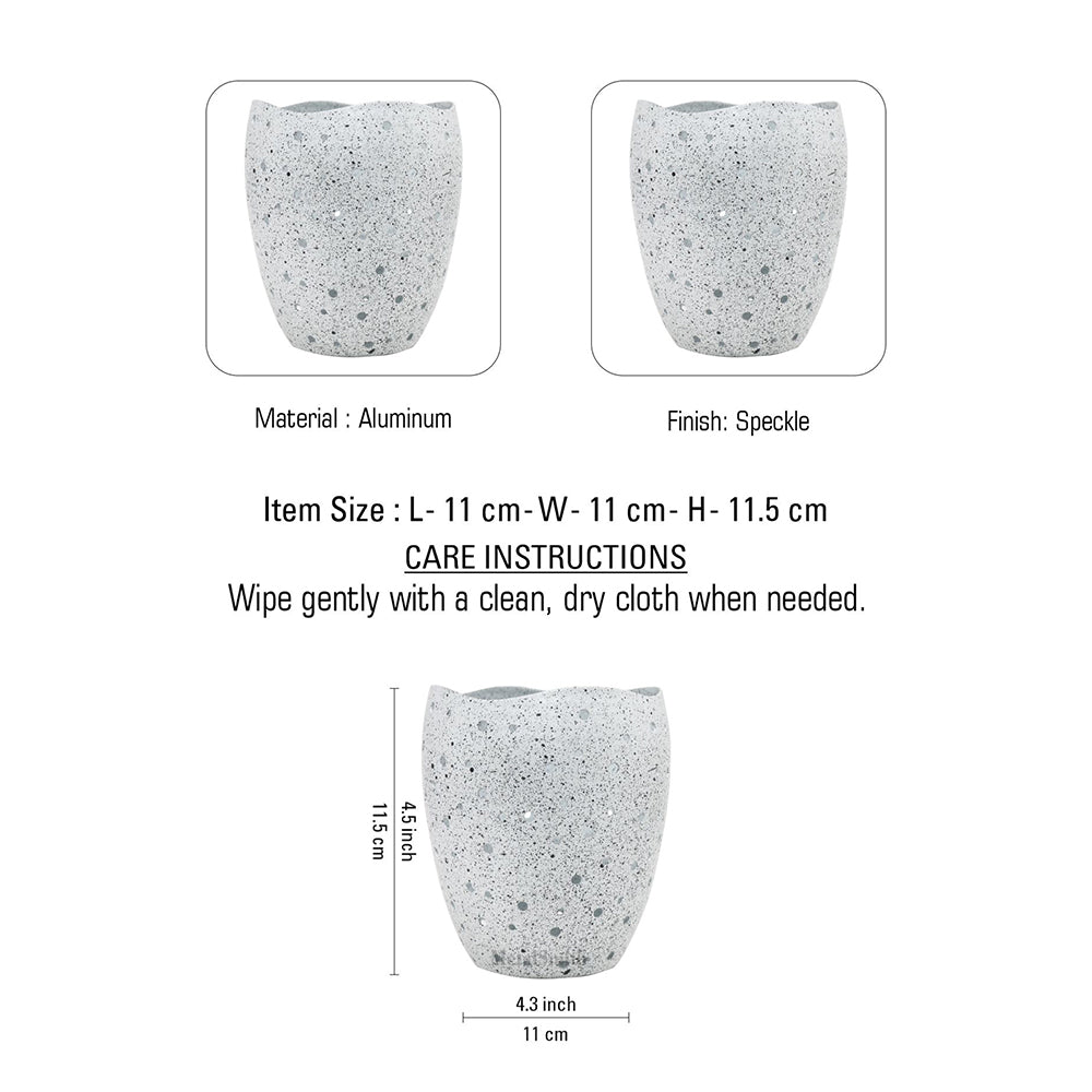 Decorative Votive Holders for Diwali, Festivals & Home Decor Speckled Stone Finish Votive Candle Holders with Wavy Edges