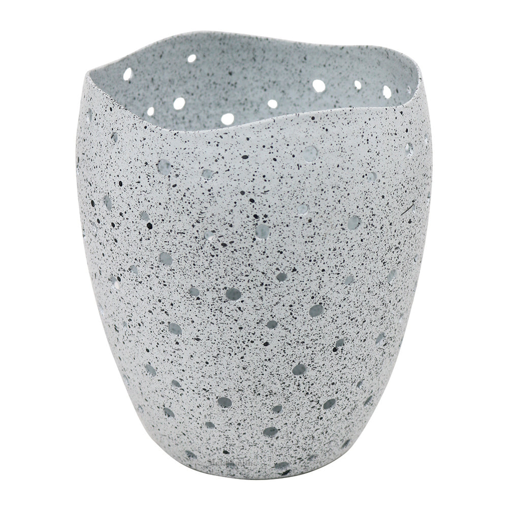 Decorative Votive Holders for Diwali, Festivals & Home Decor Speckled Stone Finish Votive Candle Holders with Wavy Edges