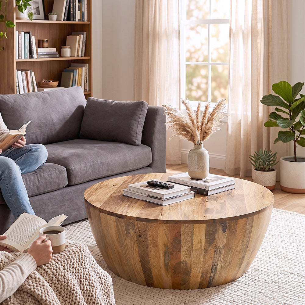 Zenn Wooden Coffee Table, Large - Natural