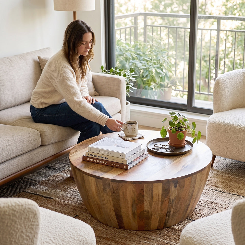 Zenn Wooden Coffee Table, Large - Natural