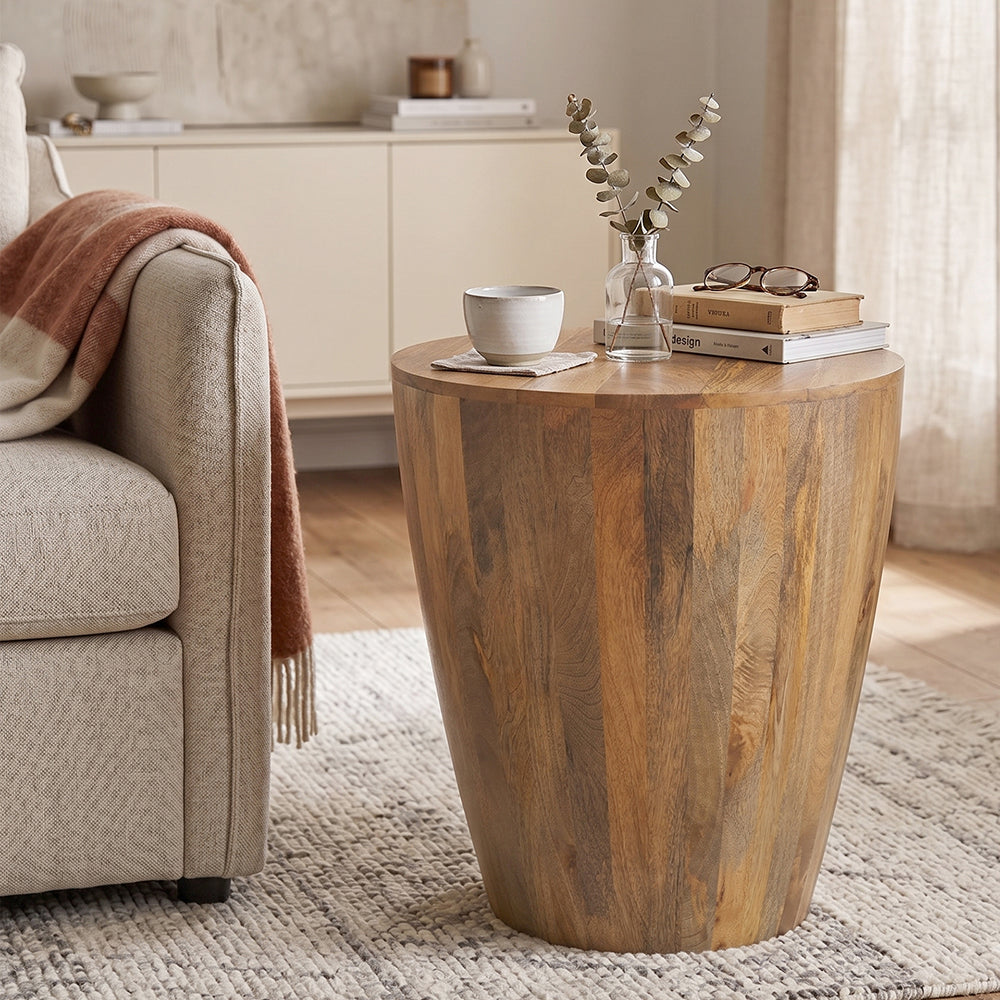 Zenn Solid Wood Side Table - Natural