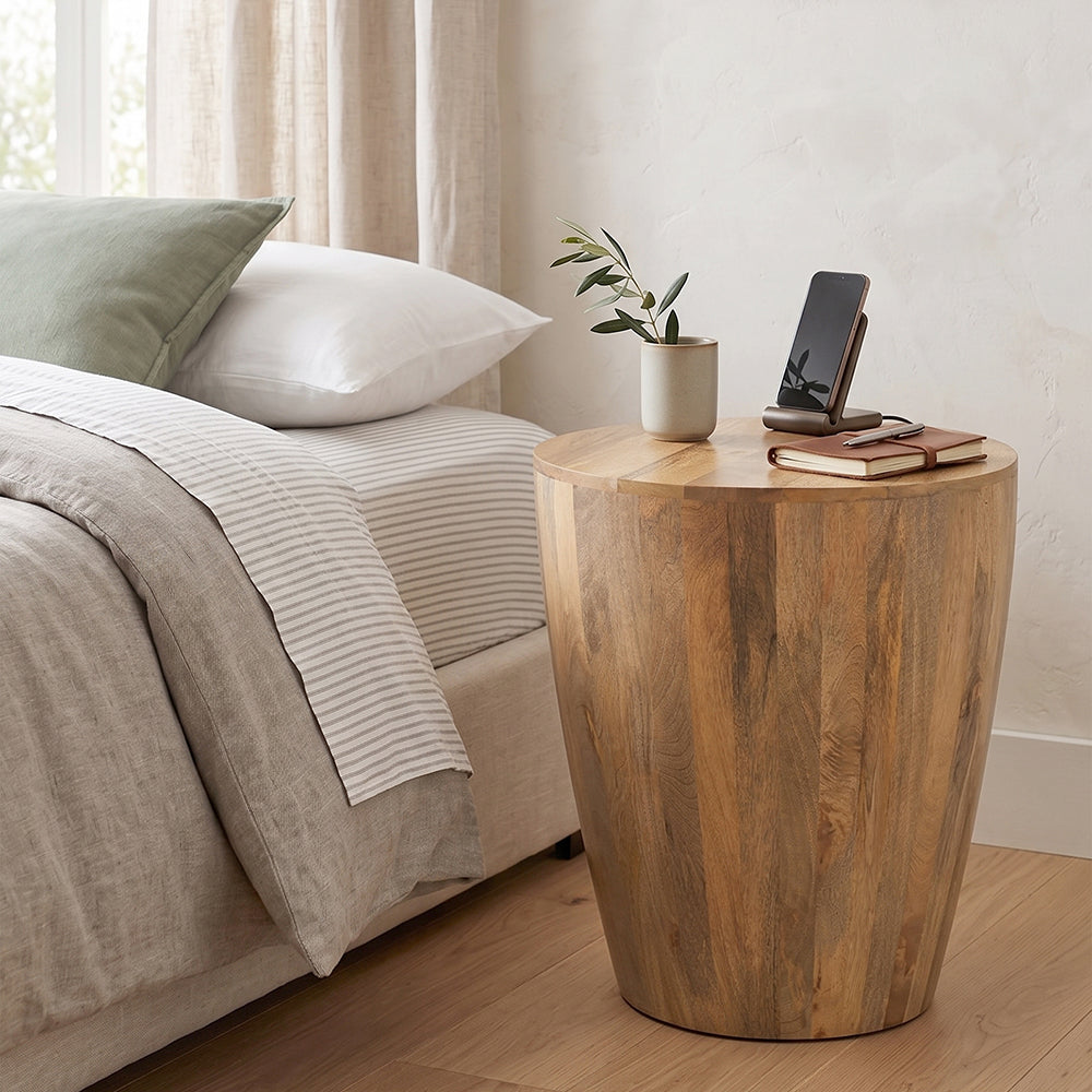 Zenn Solid Wood Side Table - Natural