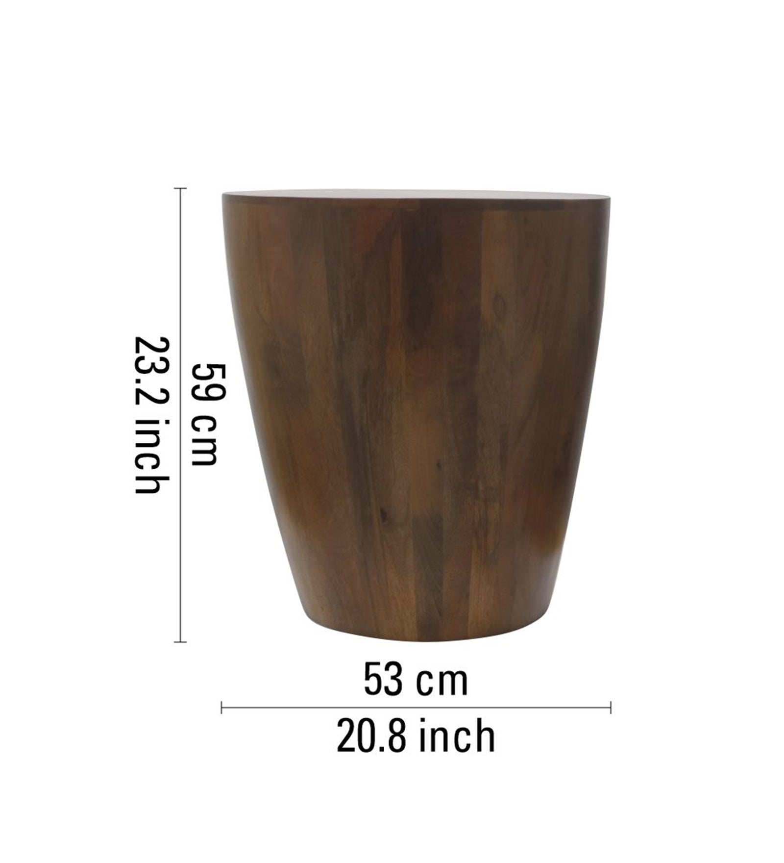Zenn Solid Wood Side Table - Walnut