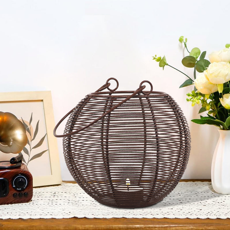 Iron Round Wire Lantern For Home Décor