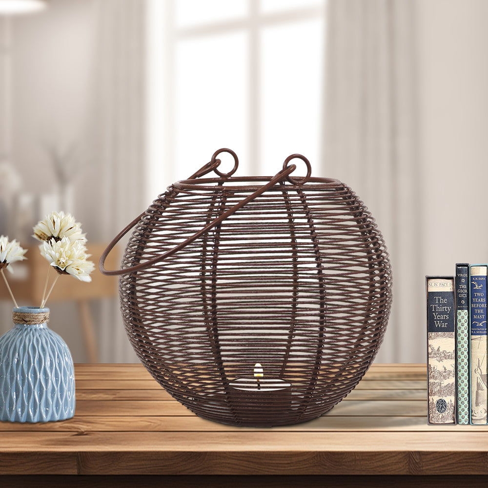 Iron Round Wire Lantern For Home Décor
