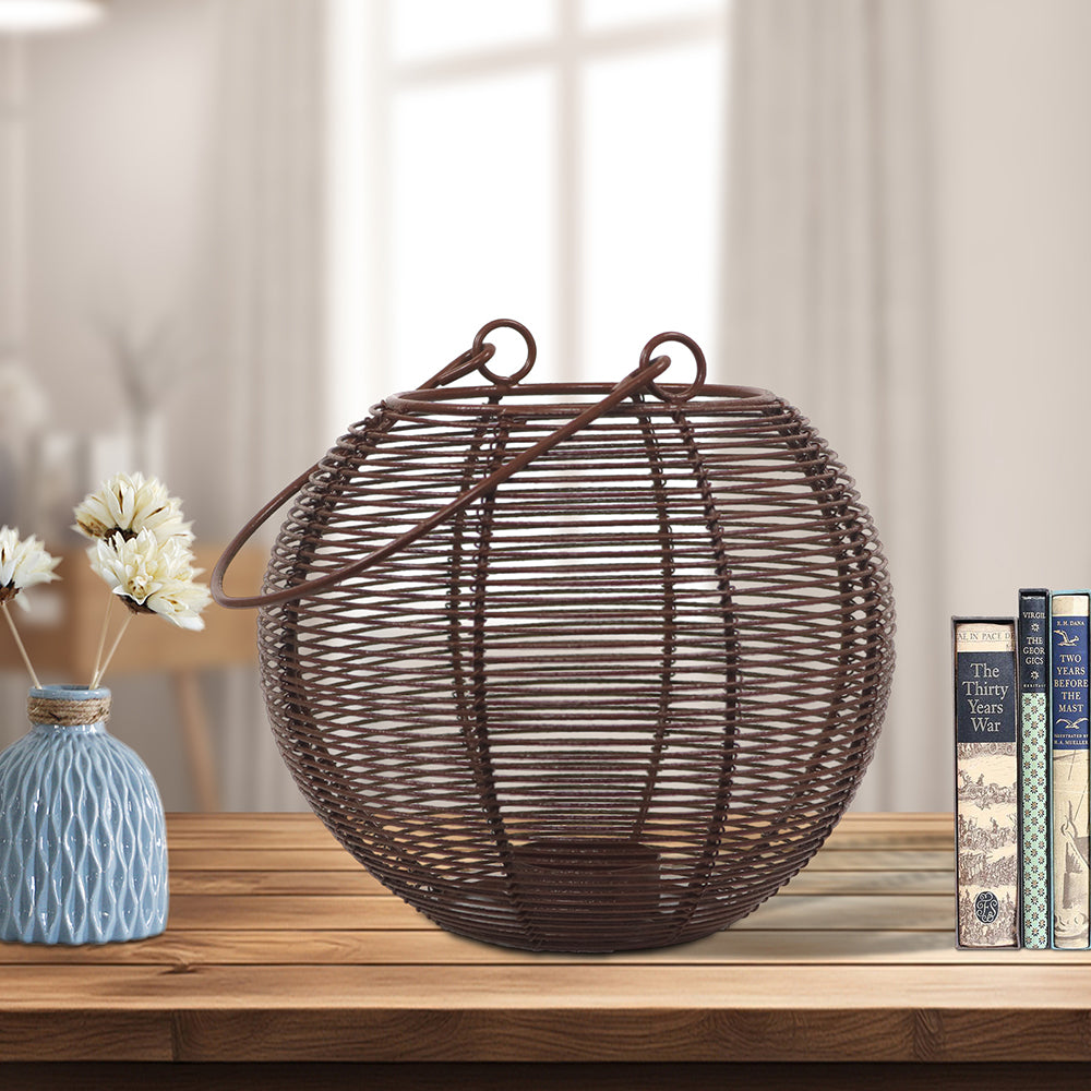Iron Round Wire Lantern For Home Décor