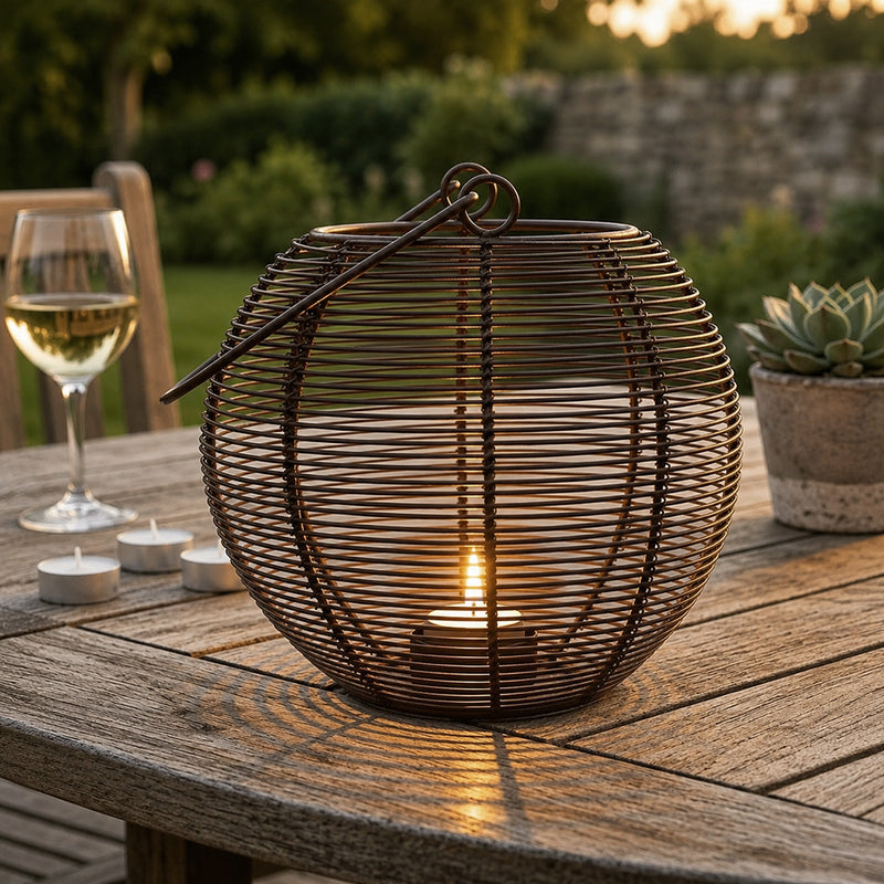 Metal Wire Lantern - Brown