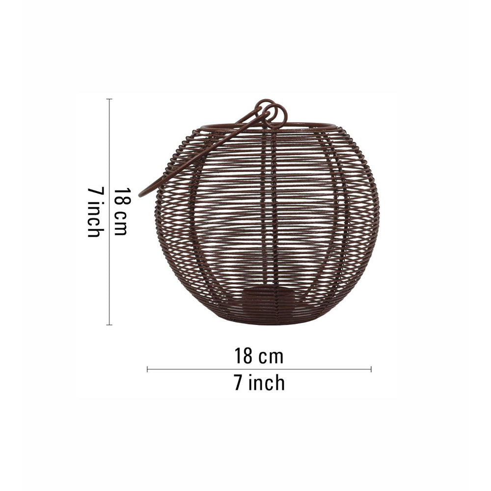 Metal Wire Lantern - Brown