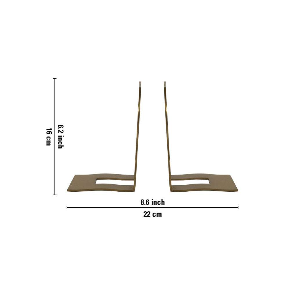 Wave Metal Bookend - Gold