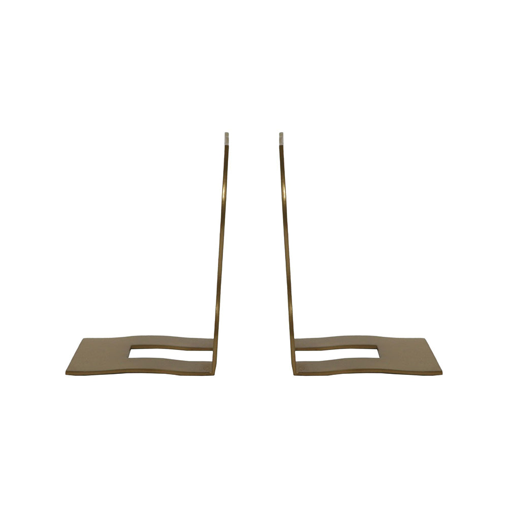 Wave Metal Bookend - Gold
