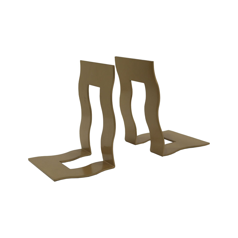 Wave Metal Bookend - Gold