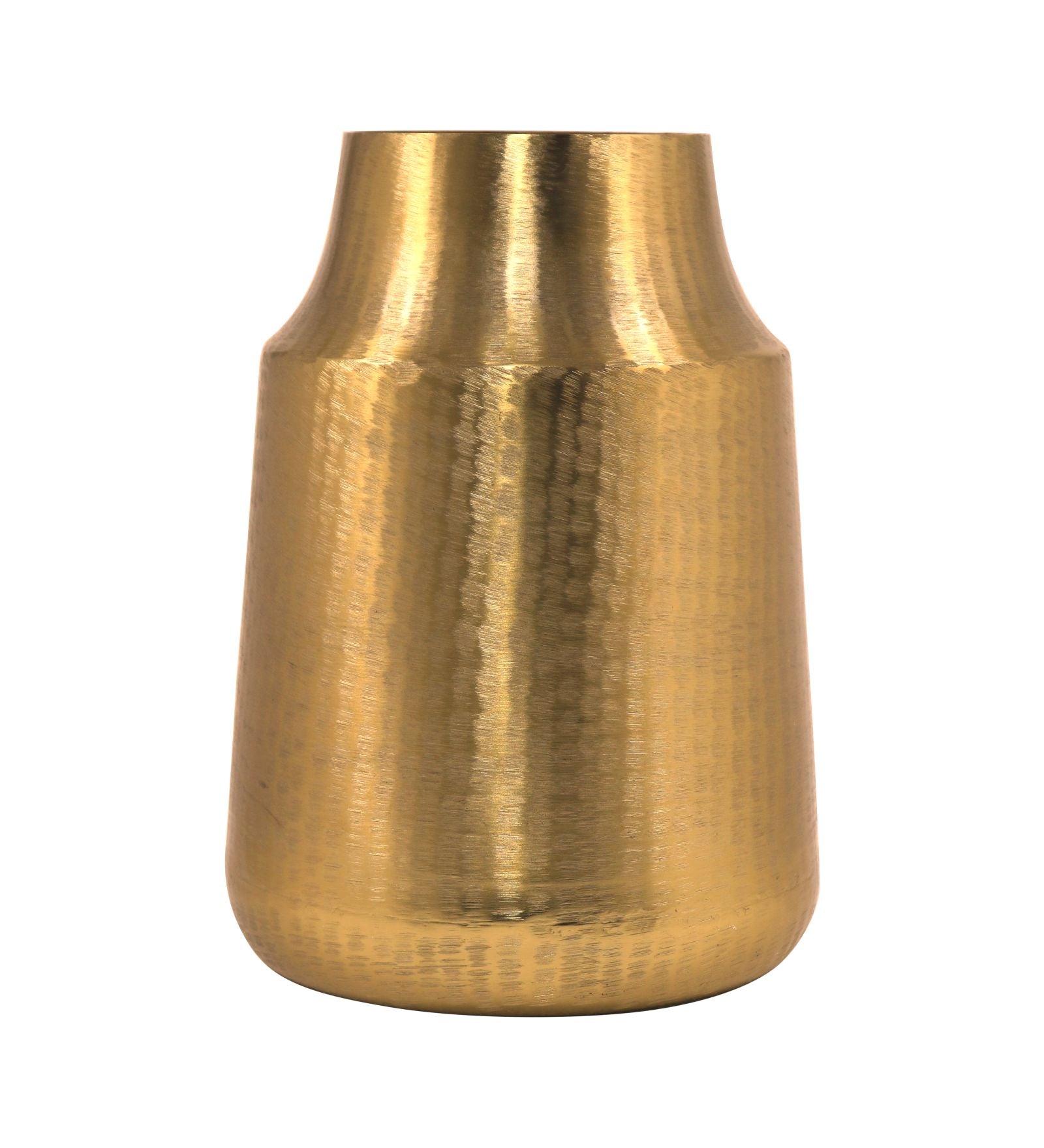 Iron Metal Shiny Gold Hammered Flower vase for Home Décor