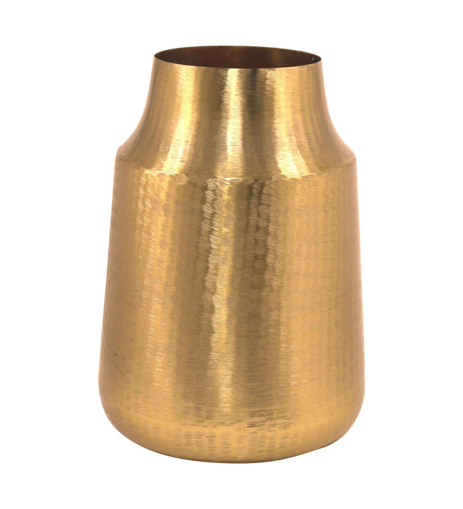 Iron Metal Shiny Gold Hammered Flower vase for Home Décor