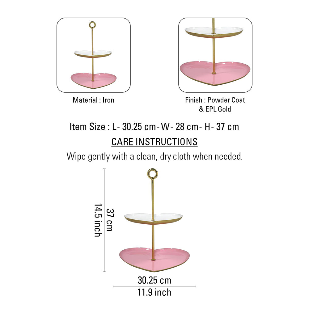 Metal Cake stand With White top & Pink Base
