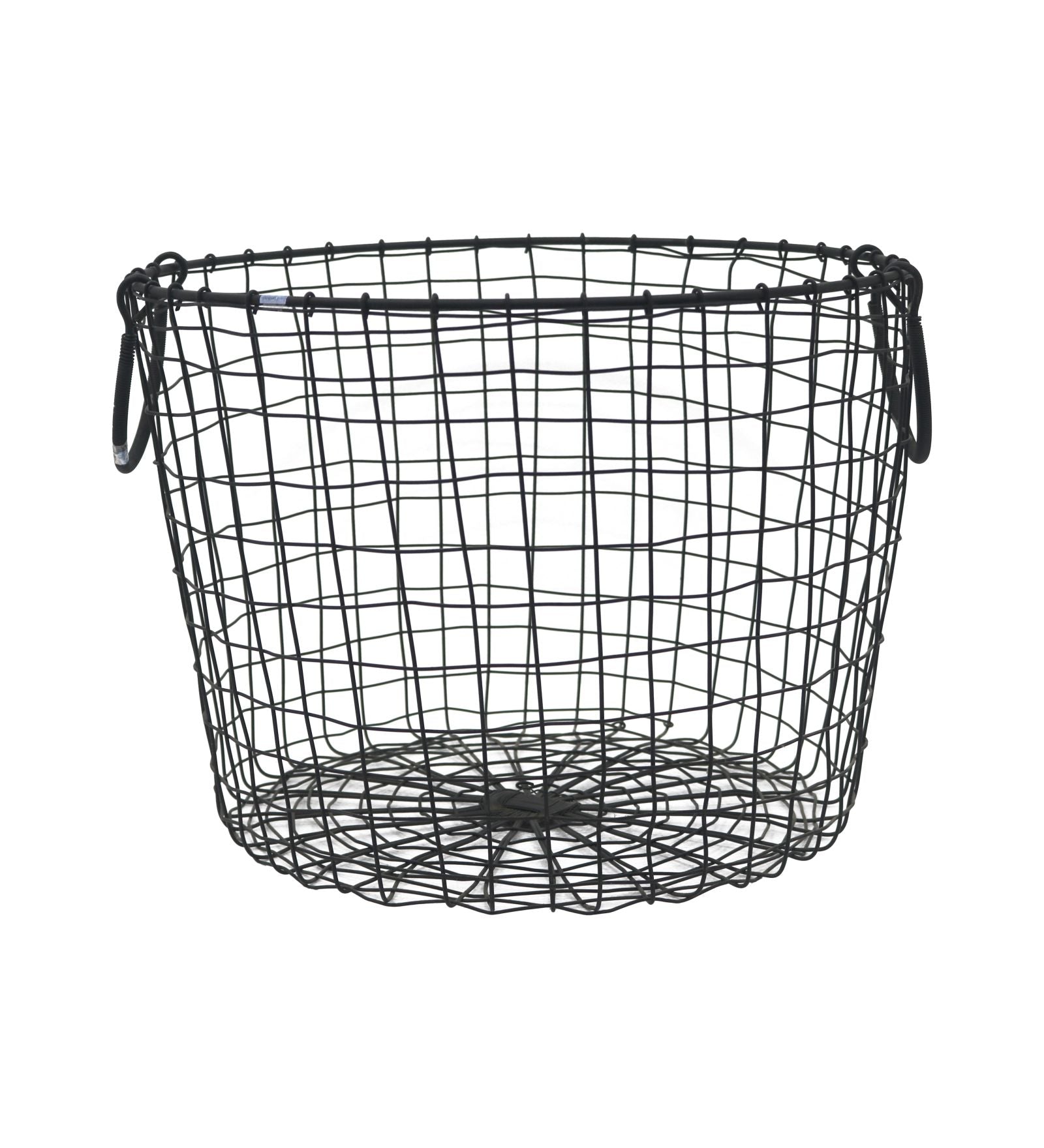 Metal Storage Basket, Round - Black