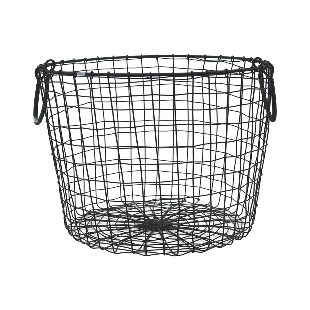 Iron Handcrafted Black Basket - Round