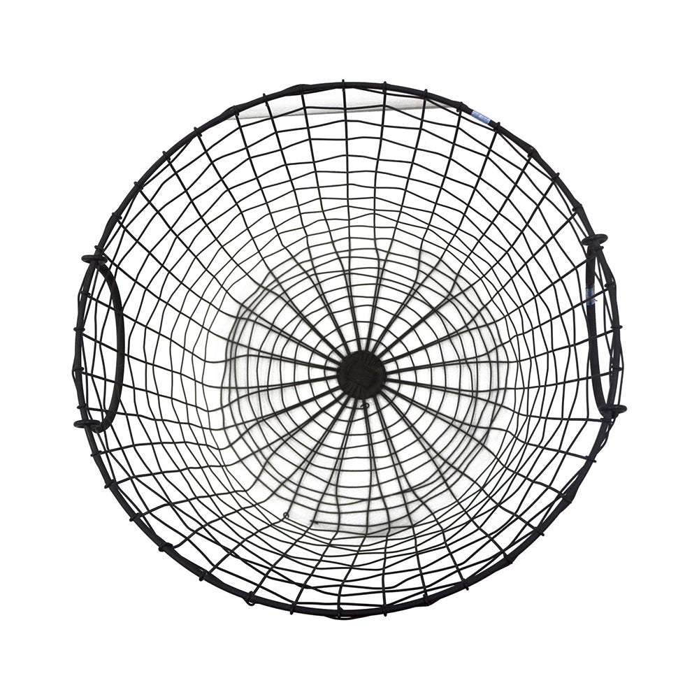 Iron Handcrafted Black Basket - Round