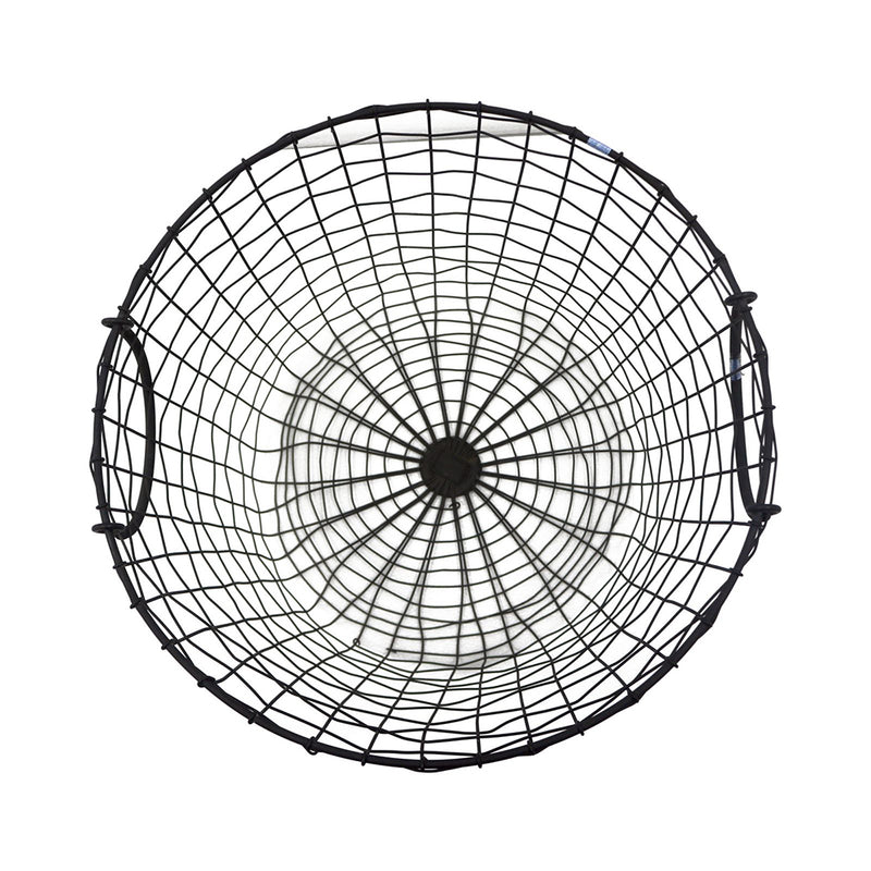 Iron Handcrafted Black Basket - Round