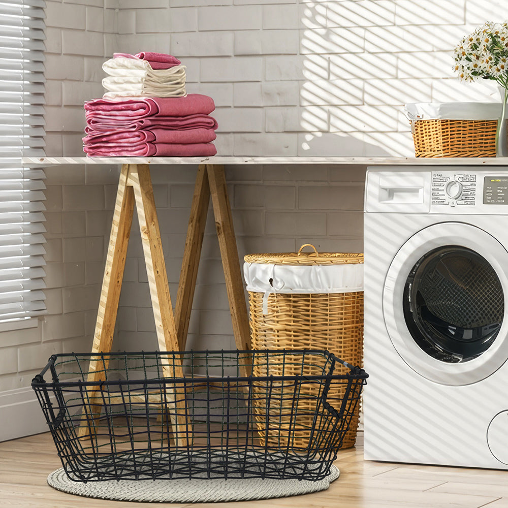 Iron Handcrafted Black Basket - Rectangular