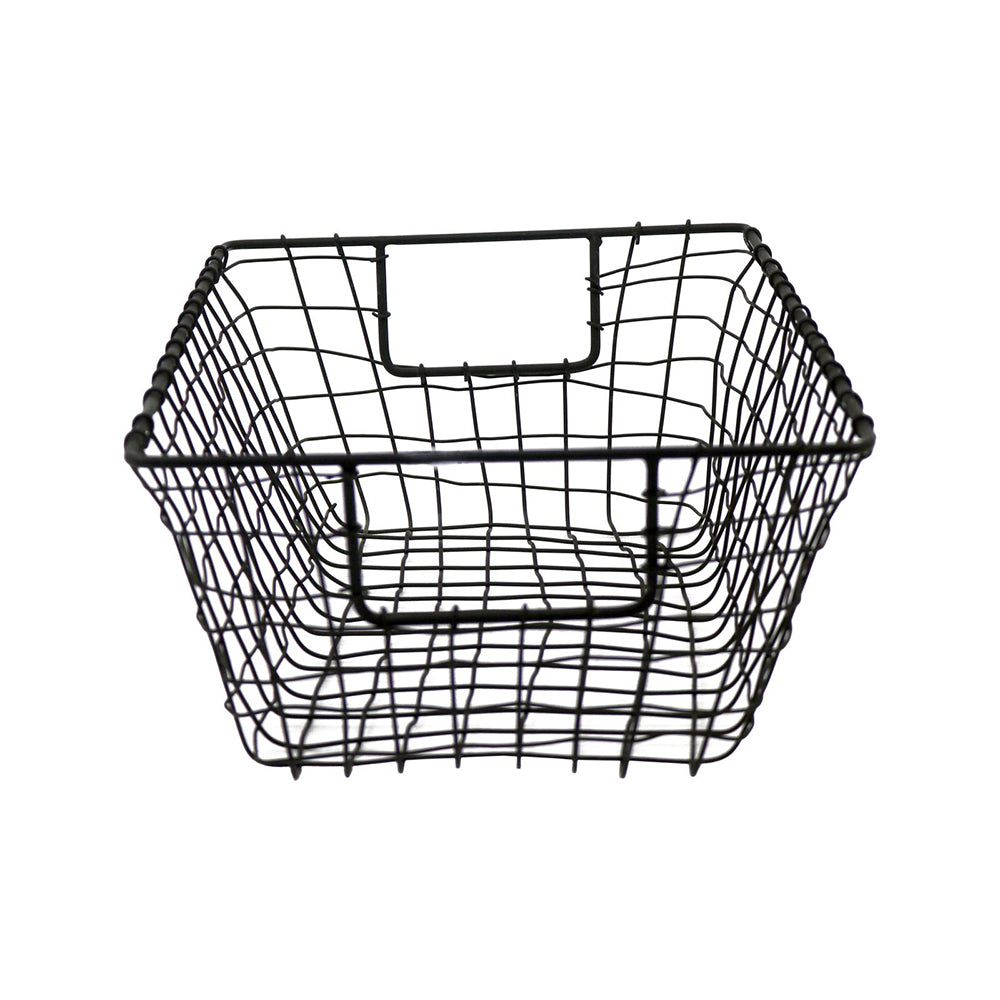 Iron Handcrafted Black Basket - Rectangular