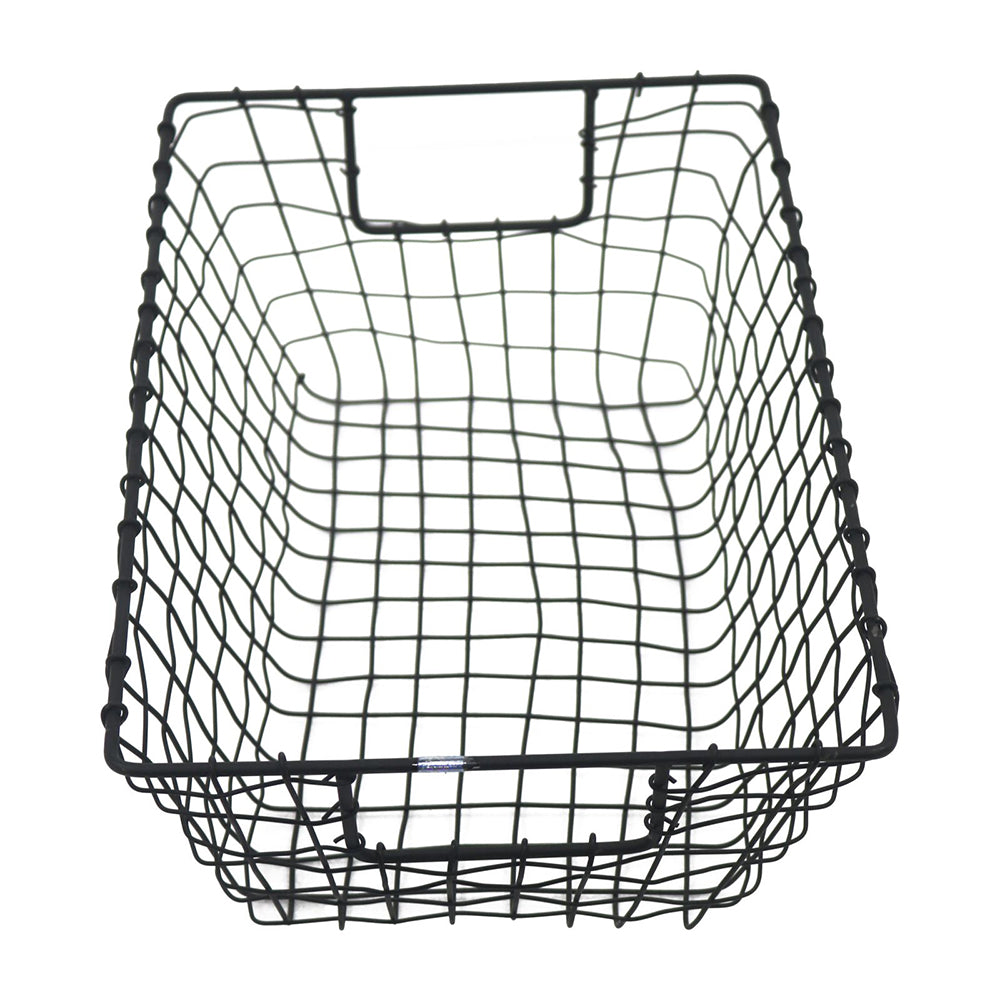 Iron Handcrafted Black Basket - Rectangular