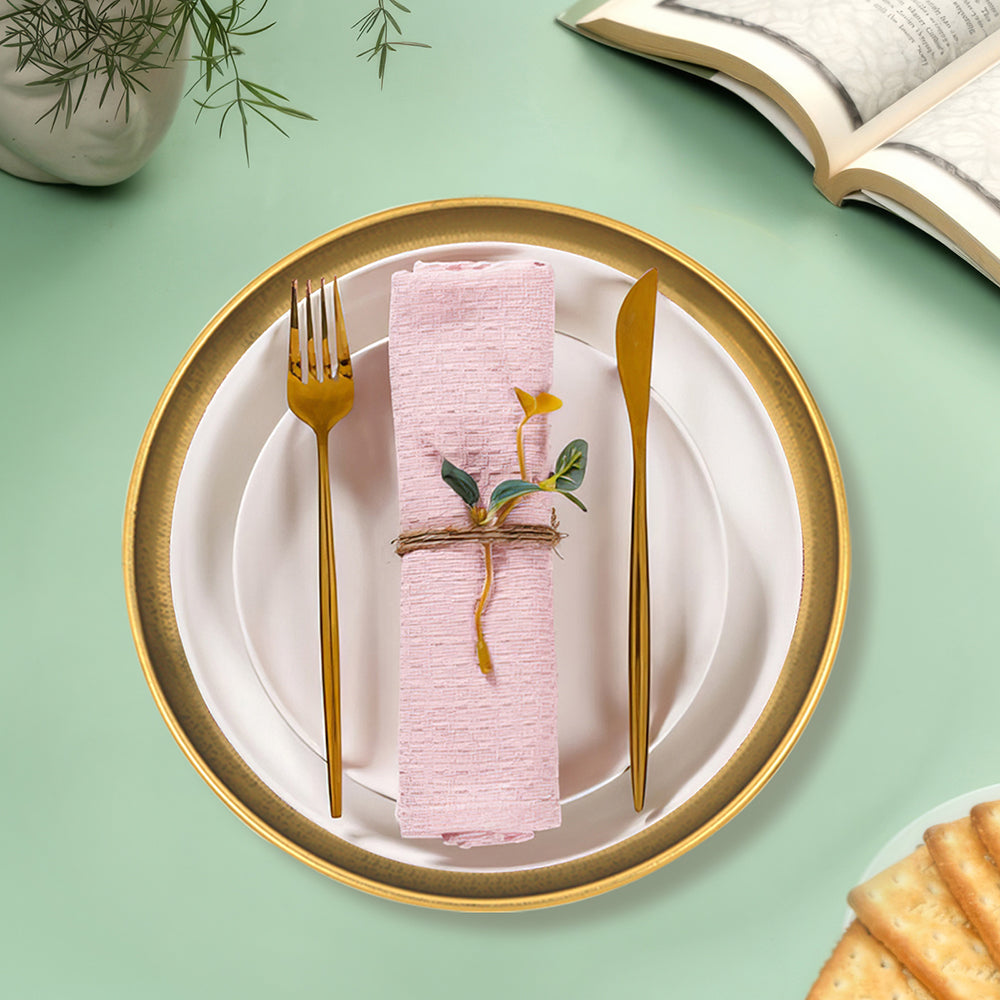 Metalsmith 13 Inch Round Decorative Serving Plate For Formal Occasions, Parties And Wedding Charger Plate (Pack of 1)