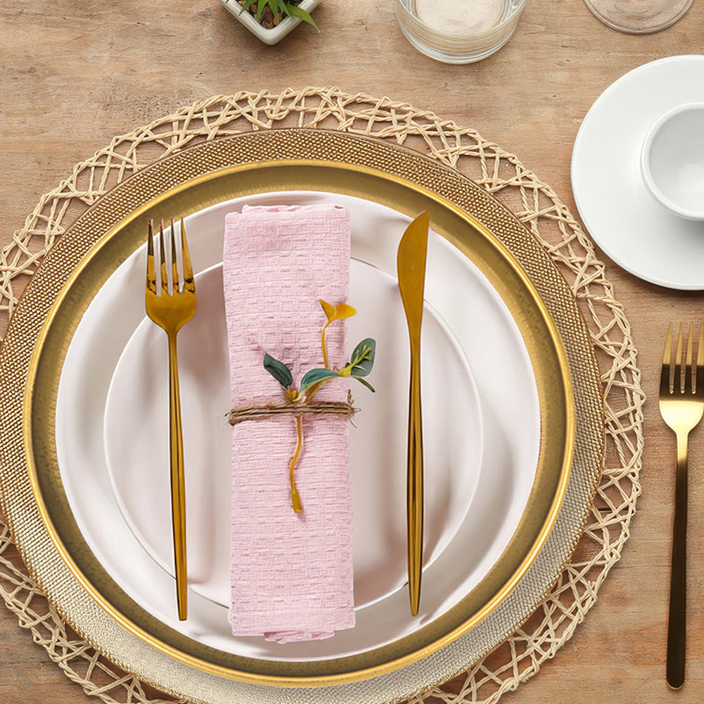 Metal Charger Plate Iron EPL Gold Set of 6