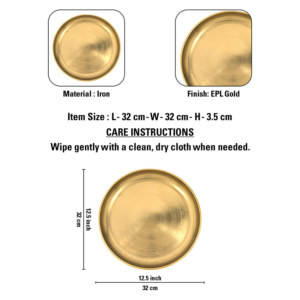 Metal Charger Plate Iron EPL Gold Set of 6