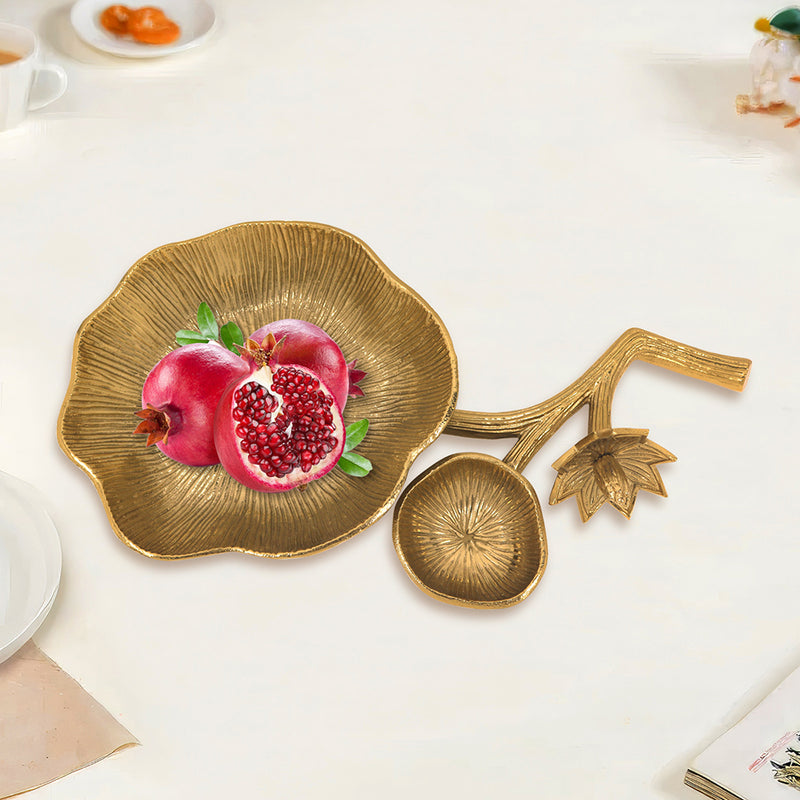 Metal Snack Tray Aluminum EPL Gold 1 Piece