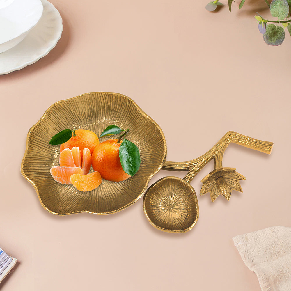 Metal Snack Tray Aluminum EPL Gold 1 Piece