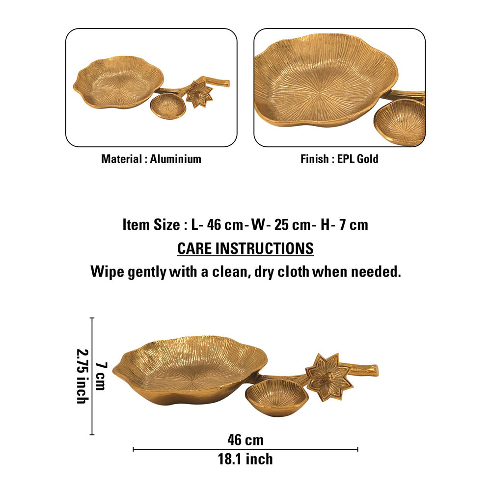 Metal Snack Tray Aluminum EPL Gold 1 Piece
