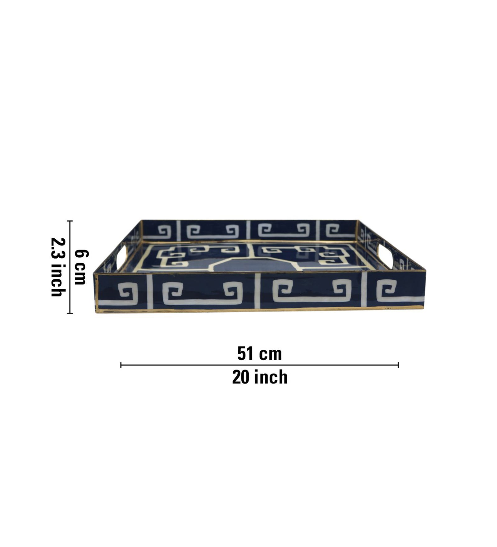Aven Metal Serving Tray - Blue