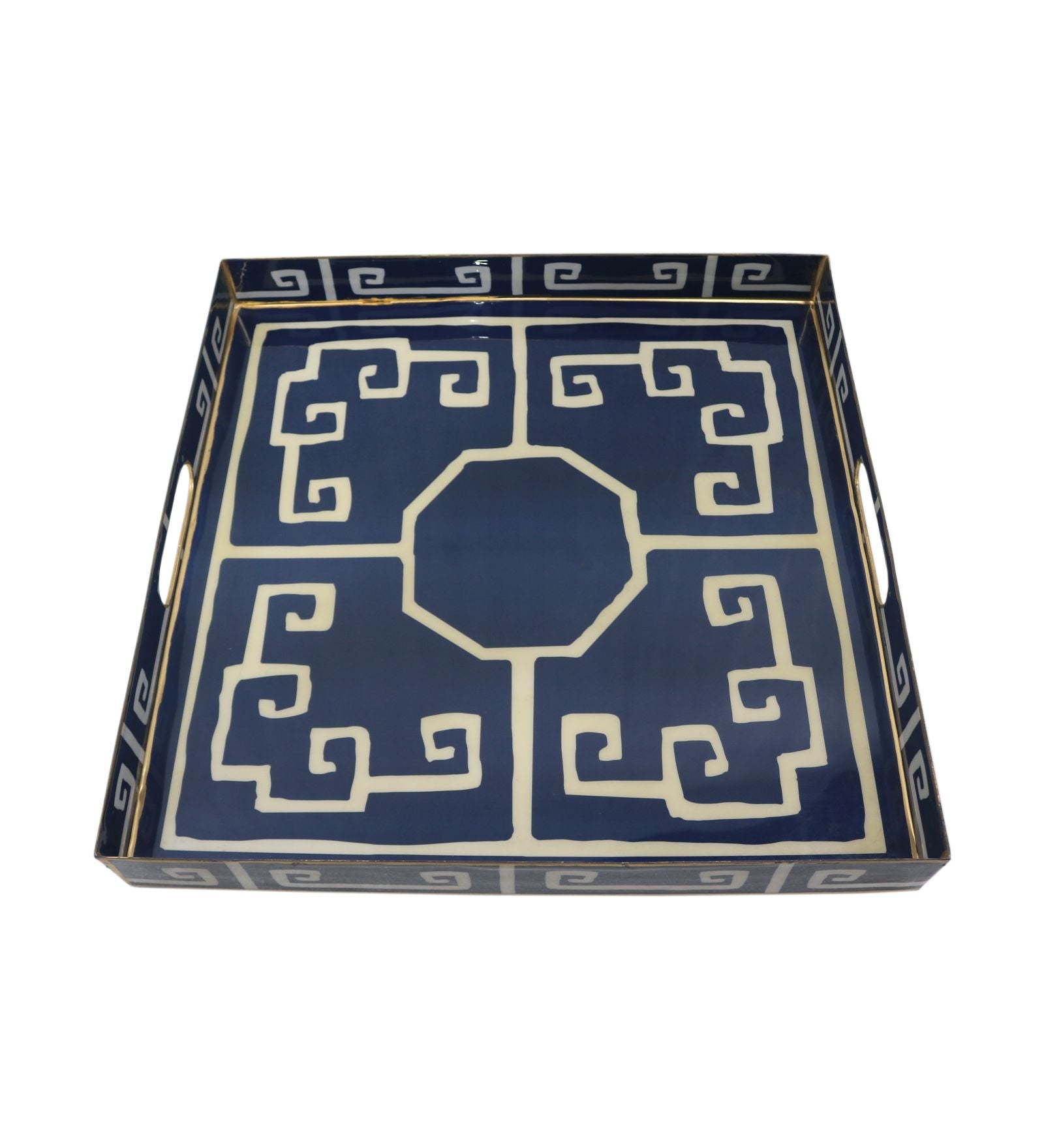 Aven Metal Serving Tray - Blue