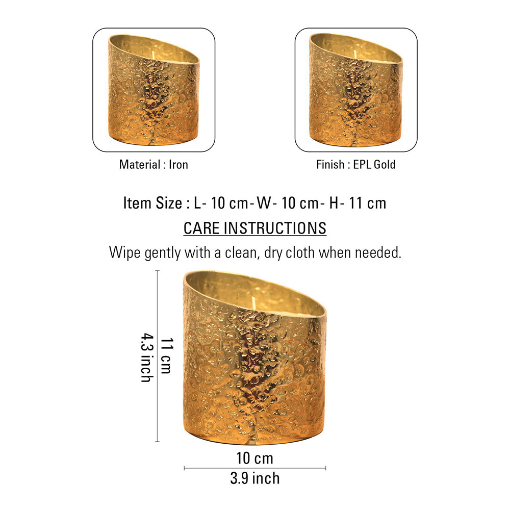 Iron Decorative Candle Holder With Wax